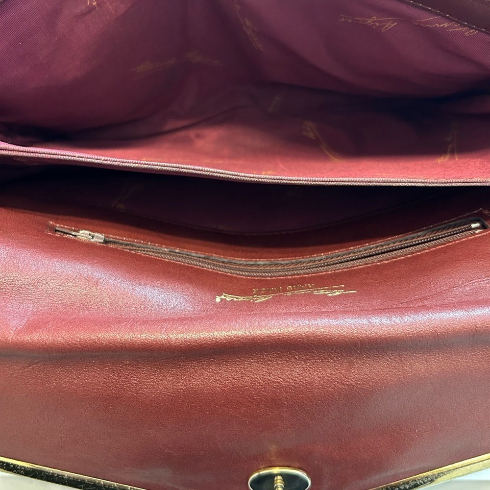 Etienne Aigner Vintage Burgundy Monogram Purse With Strap - Picture 6 of 12